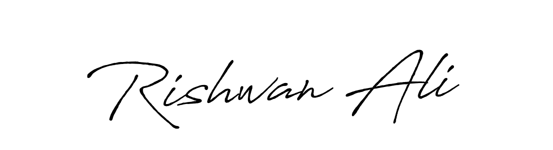 How to make Rishwan Ali name signature. Use Antro_Vectra_Bolder style for creating short signs online. This is the latest handwritten sign. Rishwan Ali signature style 7 images and pictures png