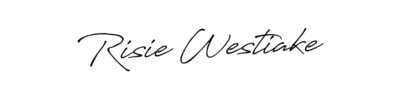 if you are searching for the best signature style for your name Risie Westiake. so please give up your signature search. here we have designed multiple signature styles  using Antro_Vectra_Bolder. Risie Westiake signature style 7 images and pictures png