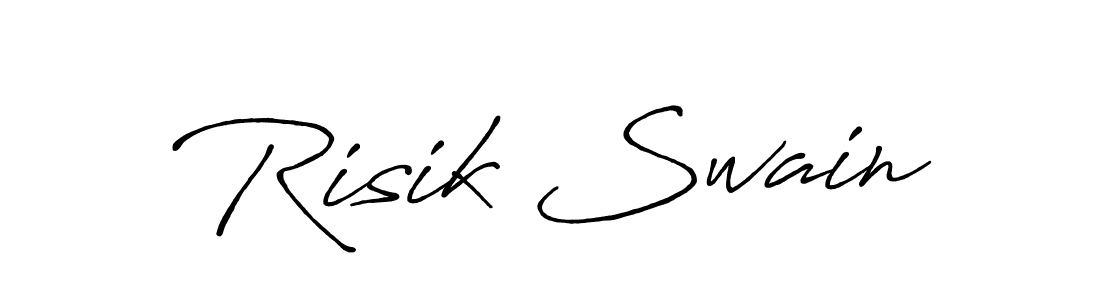 The best way (Antro_Vectra_Bolder) to make a short signature is to pick only two or three words in your name. The name Risik Swain include a total of six letters. For converting this name. Risik Swain signature style 7 images and pictures png