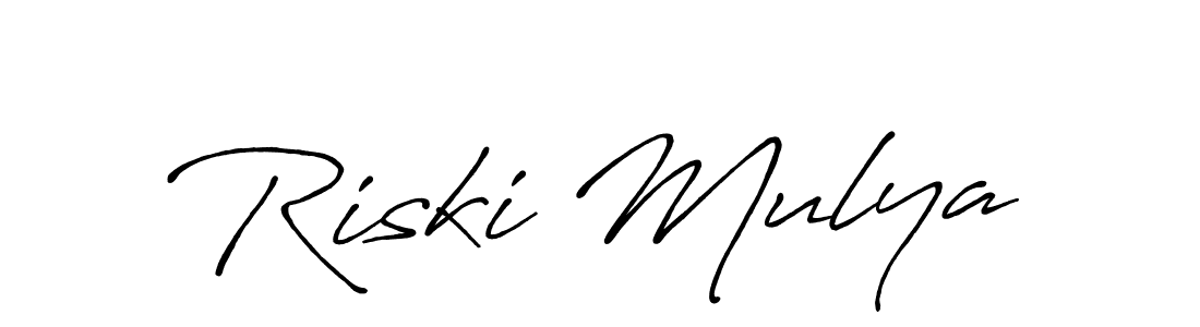 You can use this online signature creator to create a handwritten signature for the name Riski Mulya. This is the best online autograph maker. Riski Mulya signature style 7 images and pictures png