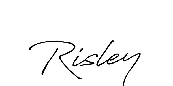 Make a beautiful signature design for name Risley. With this signature (Antro_Vectra_Bolder) style, you can create a handwritten signature for free. Risley signature style 7 images and pictures png