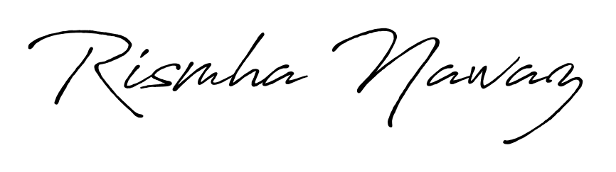 Give your name Rismha Nawaz an exquisite flair with the Antro_Vectra_Bolder script font. Ideal for contracts, resumes, and formal letterheads. Rismha Nawaz signature style 7 images and pictures png