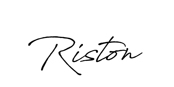 Design your own signature with our free online signature maker. With this signature software, you can create a handwritten (Antro_Vectra_Bolder) signature for name Riston. Riston signature style 7 images and pictures png