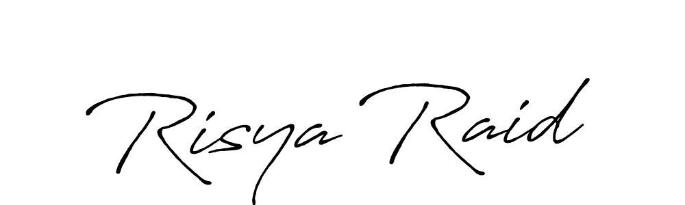 Make a beautiful signature design for name Risya Raid. With this signature (Antro_Vectra_Bolder) style, you can create a handwritten signature for free. Risya Raid signature style 7 images and pictures png