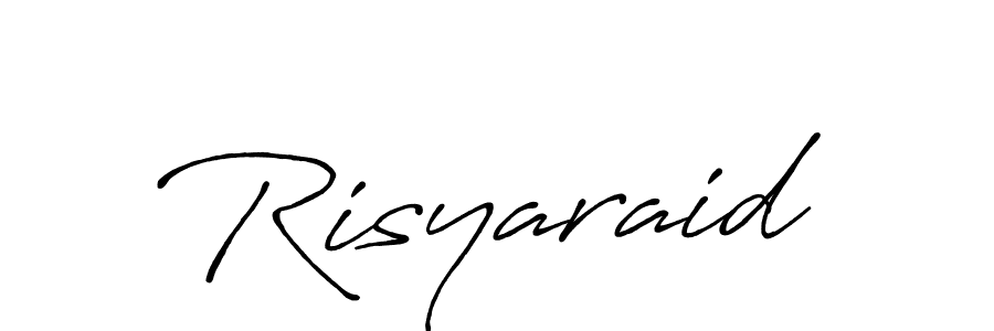 Make a beautiful signature design for name Risyaraid. With this signature (Antro_Vectra_Bolder) style, you can create a handwritten signature for free. Risyaraid signature style 7 images and pictures png