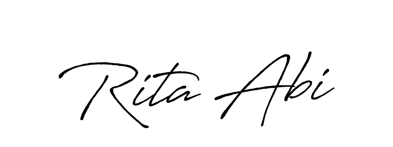 Use a signature maker to create a handwritten signature online. With this signature software, you can design (Antro_Vectra_Bolder) your own signature for name Rita Abi. Rita Abi signature style 7 images and pictures png
