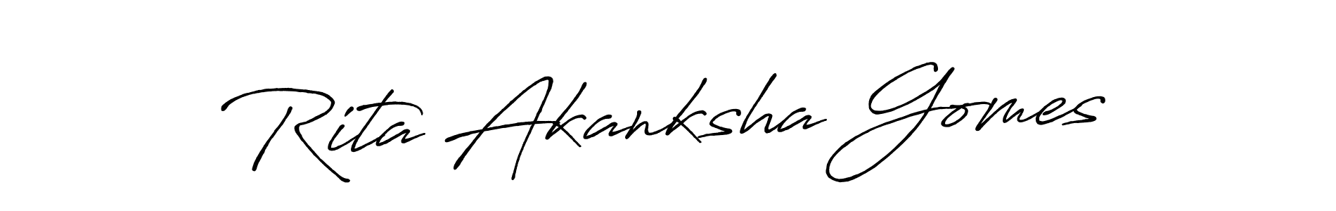 This is the best signature style for the Rita Akanksha Gomes name. Also you like these signature font (Antro_Vectra_Bolder). Mix name signature. Rita Akanksha Gomes signature style 7 images and pictures png