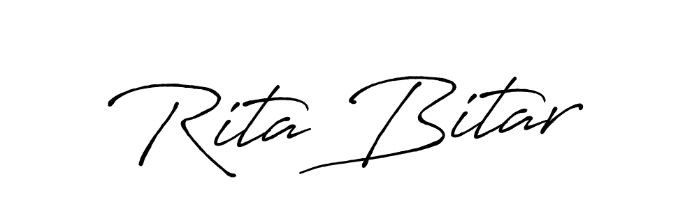Antro_Vectra_Bolder is a professional signature style that is perfect for those who want to add a touch of class to their signature. It is also a great choice for those who want to make their signature more unique. Get Rita Bitar name to fancy signature for free. Rita Bitar signature style 7 images and pictures png