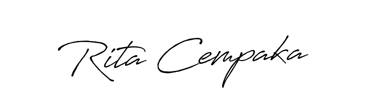The best way (Antro_Vectra_Bolder) to make a short signature is to pick only two or three words in your name. The name Rita Cempaka include a total of six letters. For converting this name. Rita Cempaka signature style 7 images and pictures png