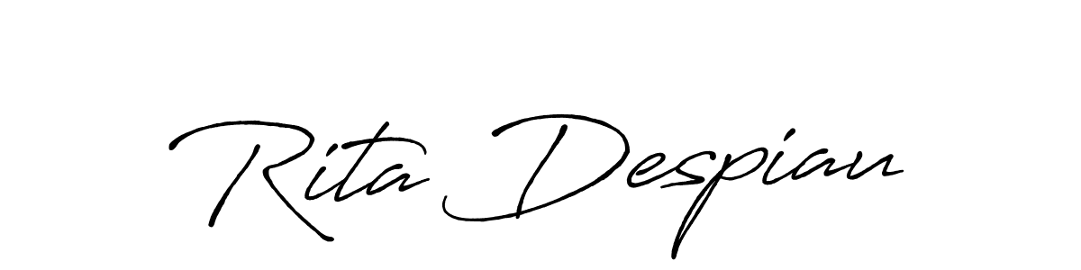 How to make Rita Despiau name signature. Use Antro_Vectra_Bolder style for creating short signs online. This is the latest handwritten sign. Rita Despiau signature style 7 images and pictures png