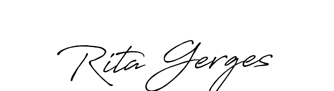 Make a beautiful signature design for name Rita Gerges. With this signature (Antro_Vectra_Bolder) style, you can create a handwritten signature for free. Rita Gerges signature style 7 images and pictures png