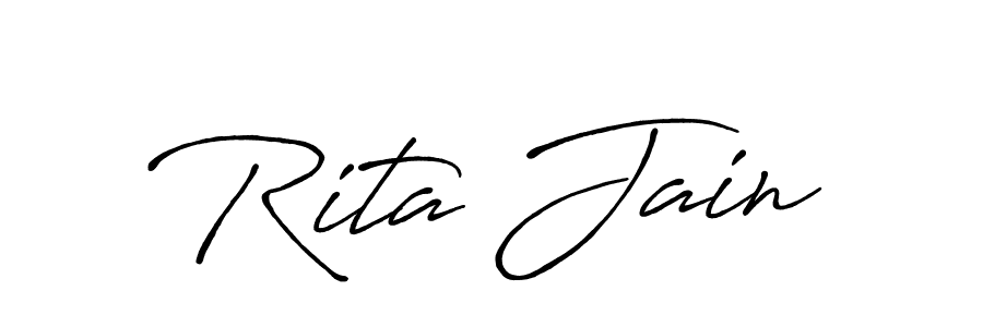 Make a beautiful signature design for name Rita Jain. With this signature (Antro_Vectra_Bolder) style, you can create a handwritten signature for free. Rita Jain signature style 7 images and pictures png