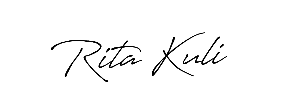 How to make Rita Kuli name signature. Use Antro_Vectra_Bolder style for creating short signs online. This is the latest handwritten sign. Rita Kuli signature style 7 images and pictures png