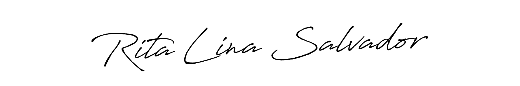 How to make Rita Lina Salvador name signature. Use Antro_Vectra_Bolder style for creating short signs online. This is the latest handwritten sign. Rita Lina Salvador signature style 7 images and pictures png