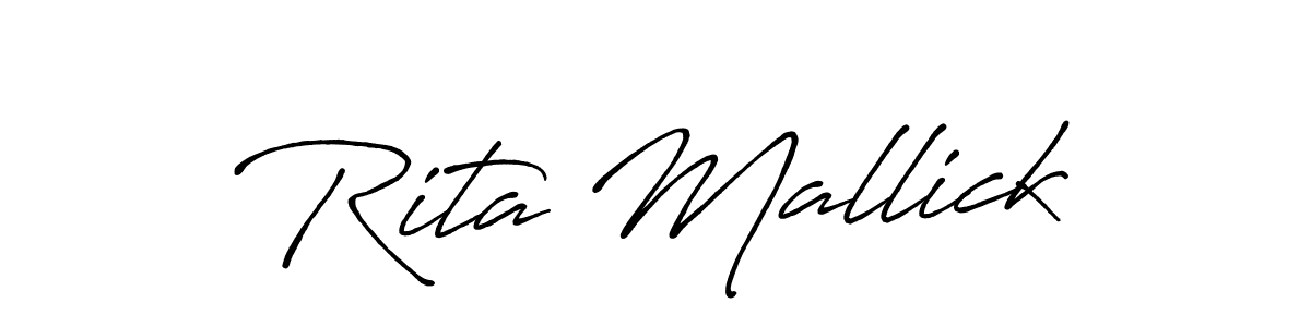 Make a beautiful signature design for name Rita Mallick. With this signature (Antro_Vectra_Bolder) style, you can create a handwritten signature for free. Rita Mallick signature style 7 images and pictures png