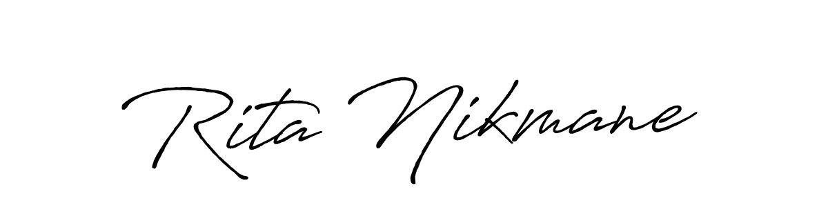 This is the best signature style for the Rita Nikmane name. Also you like these signature font (Antro_Vectra_Bolder). Mix name signature. Rita Nikmane signature style 7 images and pictures png