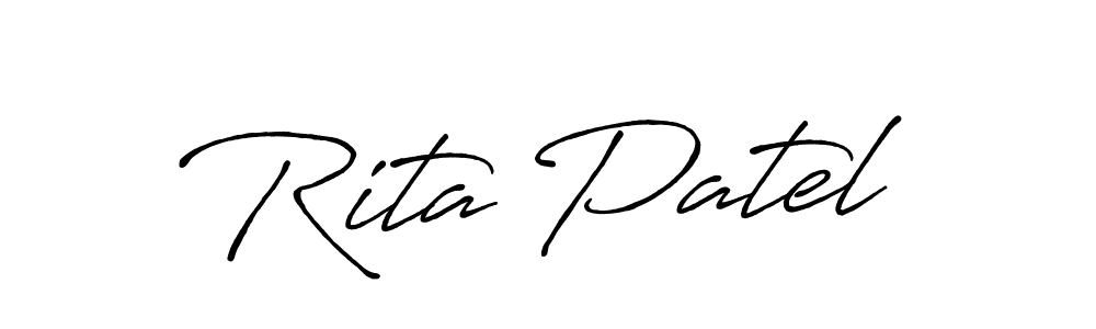 The best way (Antro_Vectra_Bolder) to make a short signature is to pick only two or three words in your name. The name Rita Patel include a total of six letters. For converting this name. Rita Patel signature style 7 images and pictures png