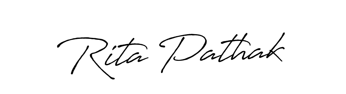 Similarly Antro_Vectra_Bolder is the best handwritten signature design. Signature creator online .You can use it as an online autograph creator for name Rita Pathak. Rita Pathak signature style 7 images and pictures png