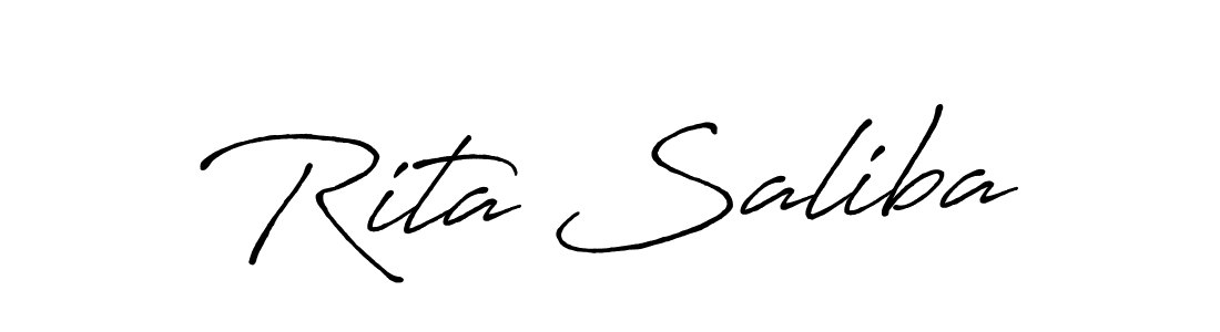 How to make Rita Saliba name signature. Use Antro_Vectra_Bolder style for creating short signs online. This is the latest handwritten sign. Rita Saliba signature style 7 images and pictures png