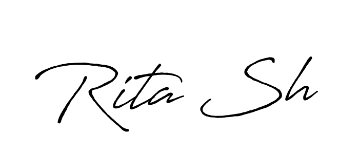 This is the best signature style for the Rita Sh name. Also you like these signature font (Antro_Vectra_Bolder). Mix name signature. Rita Sh signature style 7 images and pictures png