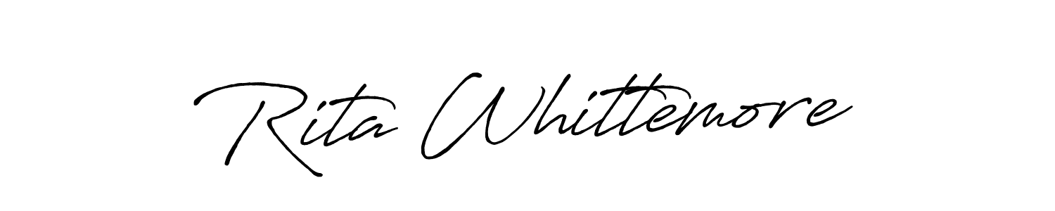 The best way (Antro_Vectra_Bolder) to make a short signature is to pick only two or three words in your name. The name Rita Whittemore include a total of six letters. For converting this name. Rita Whittemore signature style 7 images and pictures png