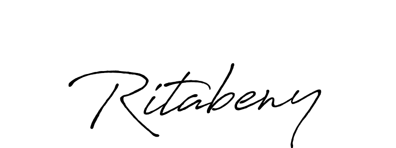 The best way (Antro_Vectra_Bolder) to make a short signature is to pick only two or three words in your name. The name Ritabeny include a total of six letters. For converting this name. Ritabeny signature style 7 images and pictures png