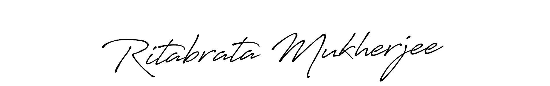 How to make Ritabrata Mukherjee name signature. Use Antro_Vectra_Bolder style for creating short signs online. This is the latest handwritten sign. Ritabrata Mukherjee signature style 7 images and pictures png