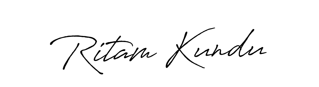 How to make Ritam Kundu name signature. Use Antro_Vectra_Bolder style for creating short signs online. This is the latest handwritten sign. Ritam Kundu signature style 7 images and pictures png