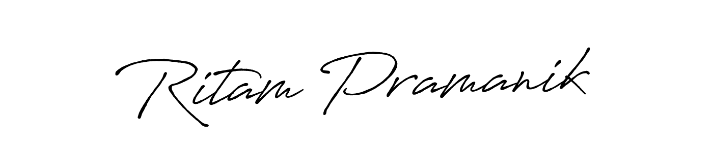 Design your own signature with our free online signature maker. With this signature software, you can create a handwritten (Antro_Vectra_Bolder) signature for name Ritam Pramanik. Ritam Pramanik signature style 7 images and pictures png