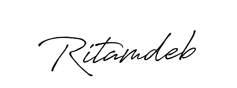 How to make Ritamdeb name signature. Use Antro_Vectra_Bolder style for creating short signs online. This is the latest handwritten sign. Ritamdeb signature style 7 images and pictures png