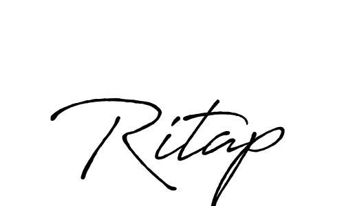 Ritap stylish signature style. Best Handwritten Sign (Antro_Vectra_Bolder) for my name. Handwritten Signature Collection Ideas for my name Ritap. Ritap signature style 7 images and pictures png