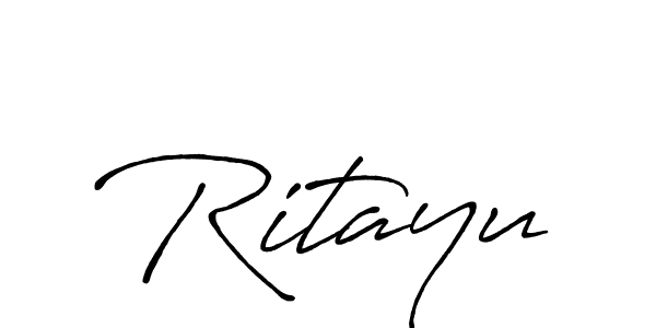 Use a signature maker to create a handwritten signature online. With this signature software, you can design (Antro_Vectra_Bolder) your own signature for name Ritayu. Ritayu signature style 7 images and pictures png