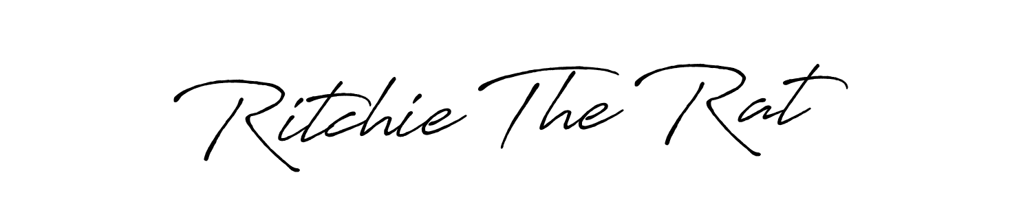 Create a beautiful signature design for name Ritchie The Rat. With this signature (Antro_Vectra_Bolder) fonts, you can make a handwritten signature for free. Ritchie The Rat signature style 7 images and pictures png