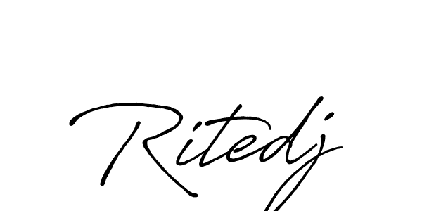 if you are searching for the best signature style for your name Ritedj. so please give up your signature search. here we have designed multiple signature styles  using Antro_Vectra_Bolder. Ritedj signature style 7 images and pictures png