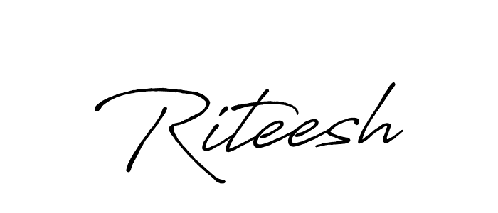 How to make Riteesh name signature. Use Antro_Vectra_Bolder style for creating short signs online. This is the latest handwritten sign. Riteesh signature style 7 images and pictures png
