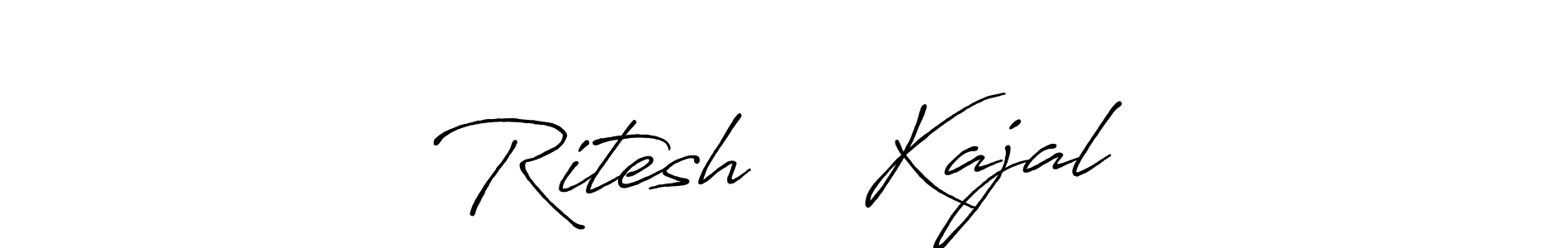Ritesh ♥️ Kajal stylish signature style. Best Handwritten Sign (Antro_Vectra_Bolder) for my name. Handwritten Signature Collection Ideas for my name Ritesh ♥️ Kajal. Ritesh ♥️ Kajal signature style 7 images and pictures png