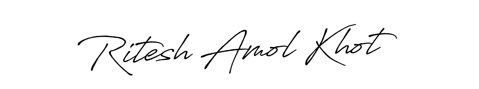 It looks lik you need a new signature style for name Ritesh Amol Khot. Design unique handwritten (Antro_Vectra_Bolder) signature with our free signature maker in just a few clicks. Ritesh Amol Khot signature style 7 images and pictures png