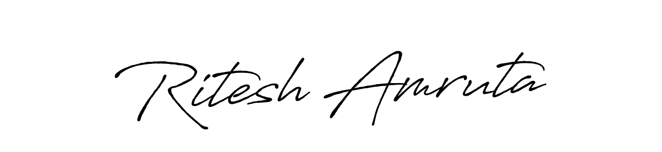 Design your own signature with our free online signature maker. With this signature software, you can create a handwritten (Antro_Vectra_Bolder) signature for name Ritesh Amruta. Ritesh Amruta signature style 7 images and pictures png