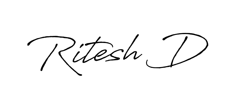 Ritesh D stylish signature style. Best Handwritten Sign (Antro_Vectra_Bolder) for my name. Handwritten Signature Collection Ideas for my name Ritesh D. Ritesh D signature style 7 images and pictures png