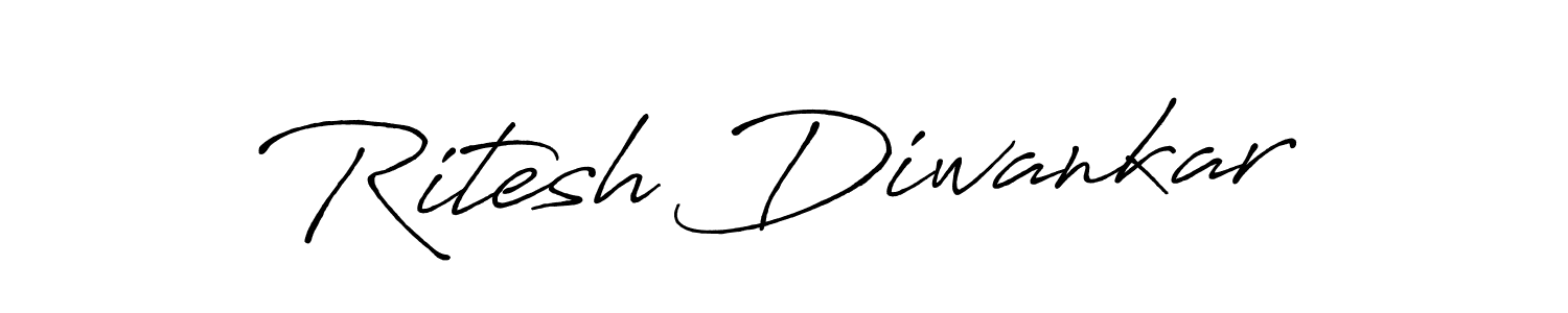 Create a beautiful signature design for name Ritesh Diwankar. With this signature (Antro_Vectra_Bolder) fonts, you can make a handwritten signature for free. Ritesh Diwankar signature style 7 images and pictures png