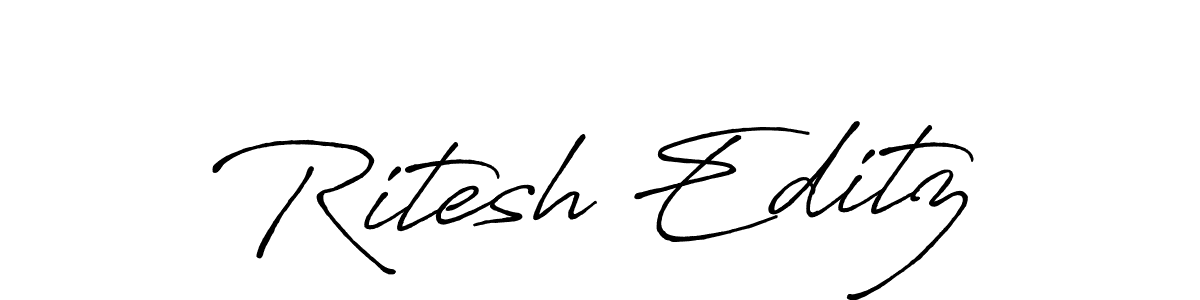 How to Draw Ritesh Editz signature style? Antro_Vectra_Bolder is a latest design signature styles for name Ritesh Editz. Ritesh Editz signature style 7 images and pictures png