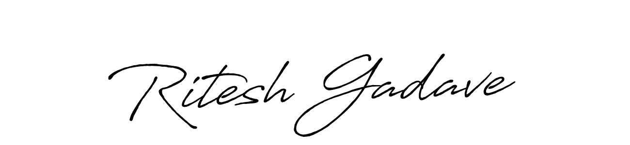 Use a signature maker to create a handwritten signature online. With this signature software, you can design (Antro_Vectra_Bolder) your own signature for name Ritesh Gadave. Ritesh Gadave signature style 7 images and pictures png
