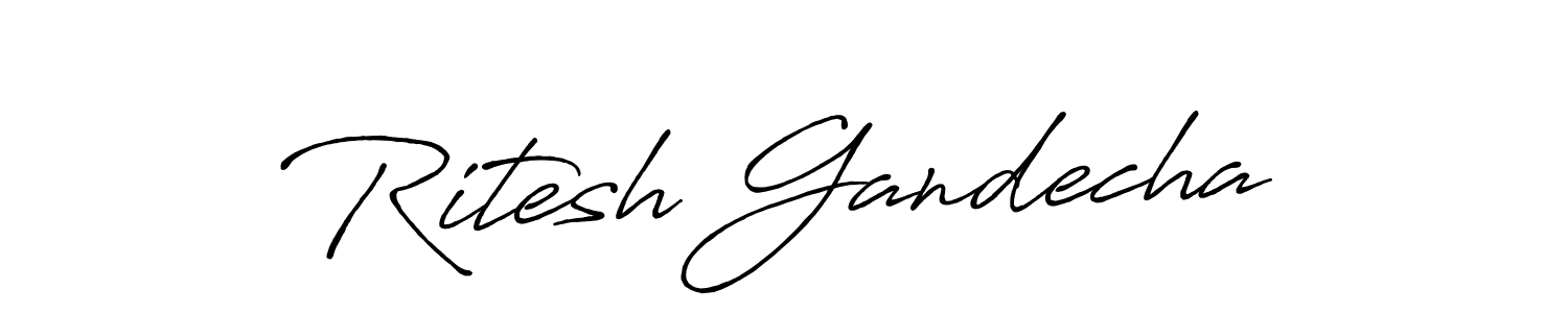 Use a signature maker to create a handwritten signature online. With this signature software, you can design (Antro_Vectra_Bolder) your own signature for name Ritesh Gandecha. Ritesh Gandecha signature style 7 images and pictures png