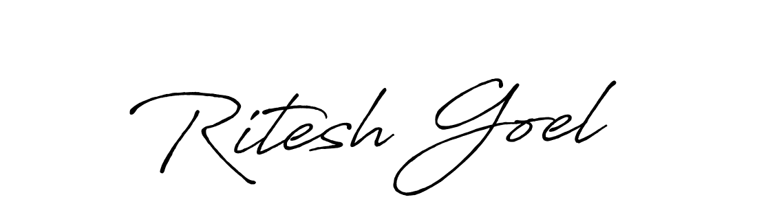 This is the best signature style for the Ritesh Goel name. Also you like these signature font (Antro_Vectra_Bolder). Mix name signature. Ritesh Goel signature style 7 images and pictures png