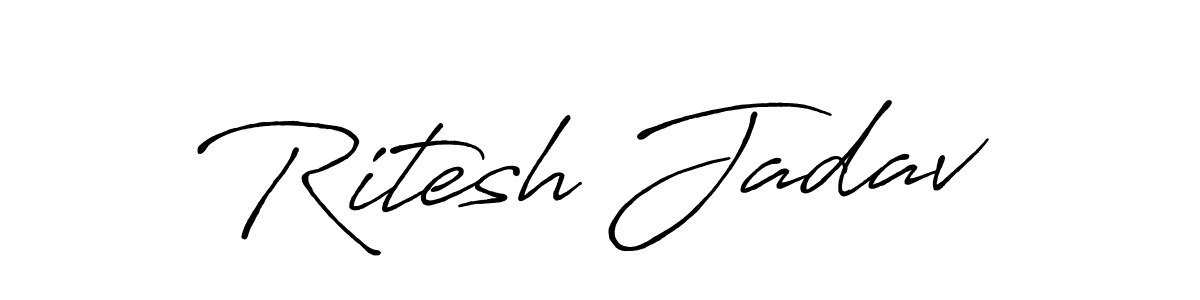 Also You can easily find your signature by using the search form. We will create Ritesh Jadav name handwritten signature images for you free of cost using Antro_Vectra_Bolder sign style. Ritesh Jadav signature style 7 images and pictures png