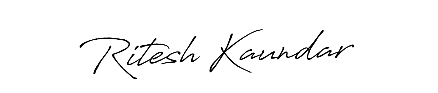 You can use this online signature creator to create a handwritten signature for the name Ritesh Kaundar. This is the best online autograph maker. Ritesh Kaundar signature style 7 images and pictures png