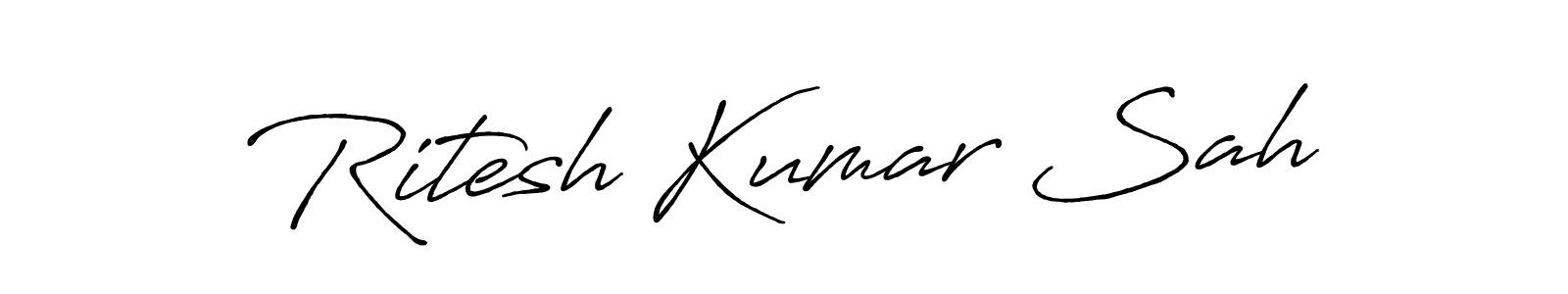 Make a beautiful signature design for name Ritesh Kumar Sah. With this signature (Antro_Vectra_Bolder) style, you can create a handwritten signature for free. Ritesh Kumar Sah signature style 7 images and pictures png