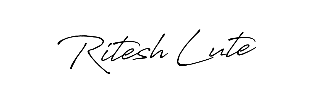 Design your own signature with our free online signature maker. With this signature software, you can create a handwritten (Antro_Vectra_Bolder) signature for name Ritesh Lute. Ritesh Lute signature style 7 images and pictures png