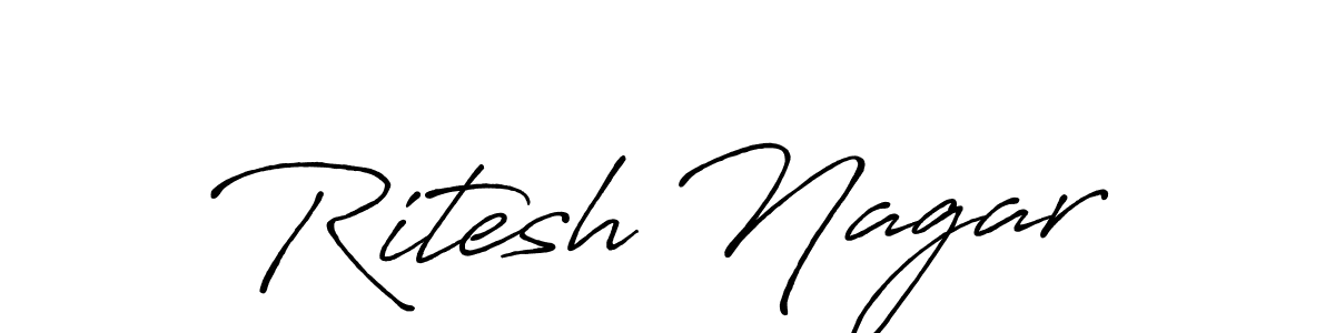 How to make Ritesh Nagar signature? Antro_Vectra_Bolder is a professional autograph style. Create handwritten signature for Ritesh Nagar name. Ritesh Nagar signature style 7 images and pictures png