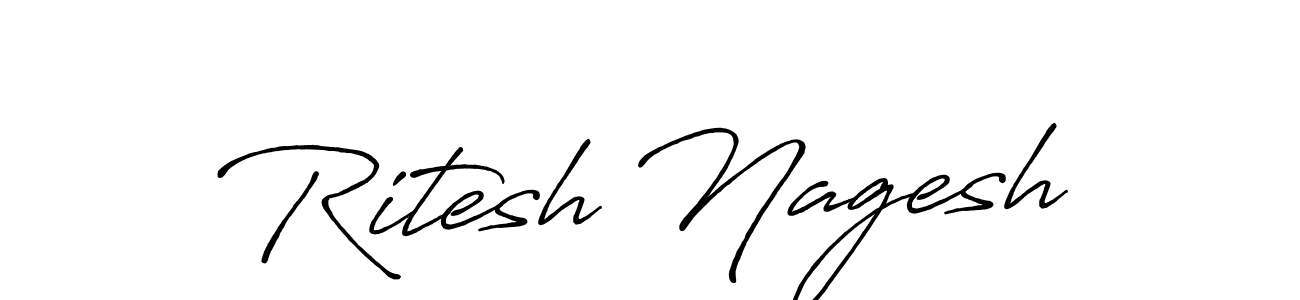 Make a beautiful signature design for name Ritesh Nagesh. With this signature (Antro_Vectra_Bolder) style, you can create a handwritten signature for free. Ritesh Nagesh signature style 7 images and pictures png